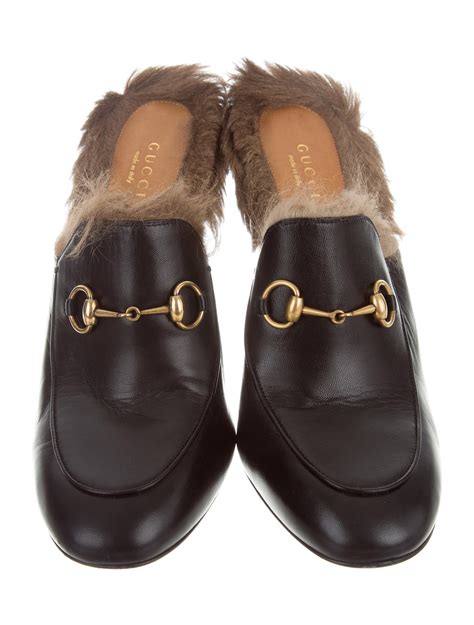 fur lined gucci shoes|gucci mules on heel.